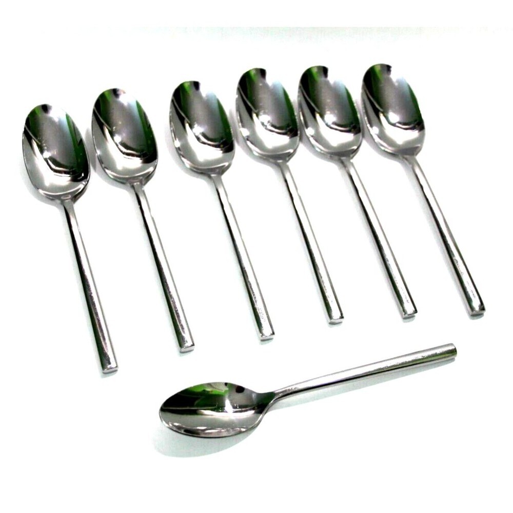 Oneida 6 Oval Soup Spoons  1 Dessert Spoon Lot of  7 Glossy Flatware 7.5"